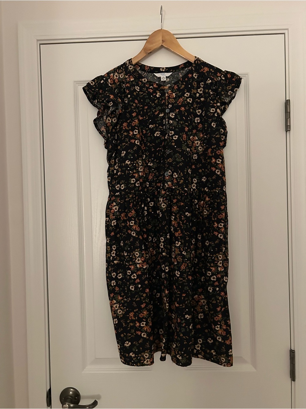 Time and Tru Black Floral Mini Dress